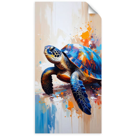 Selbstklebendes Poster – Wandsticker Schildkröte Reptilien Meer Ozean 40x80 cm