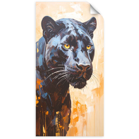 Selbstklebendes Poster – Wandsticker Schwarzer Panther Tiere 50x100 cm