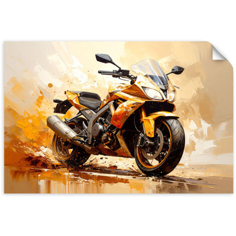 Selbstklebendes Poster – Wandsticker Sport Motorradfahrer 30x20 cm