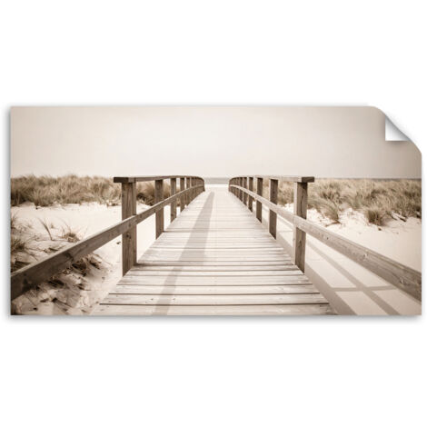 Selbstklebendes Poster – Wandsticker Steg Strand Landschaft Natur 160x80 cm