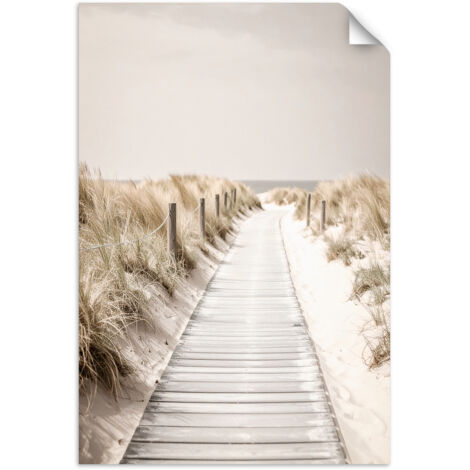 Selbstklebendes Poster – Wandsticker Steg zum Strand Dünen Natur 60x90 cm