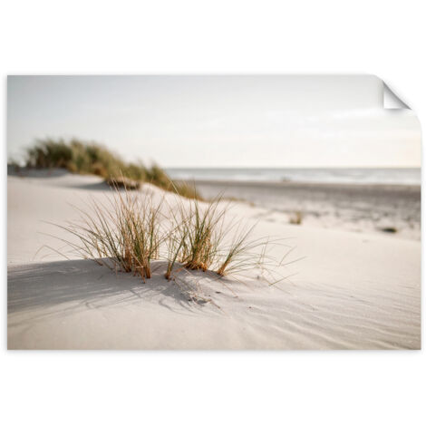 Selbstklebendes Poster – Wandsticker Strand Meer Dünen Natur Pflanzen 130x90 cm