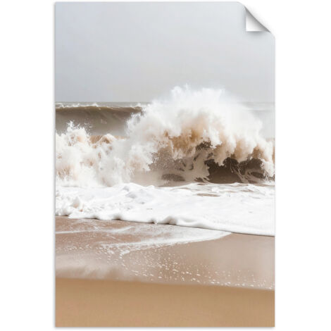 Selbstklebendes Poster – Wandsticker Strand Meer raue Wellen Natur 60x90 cm