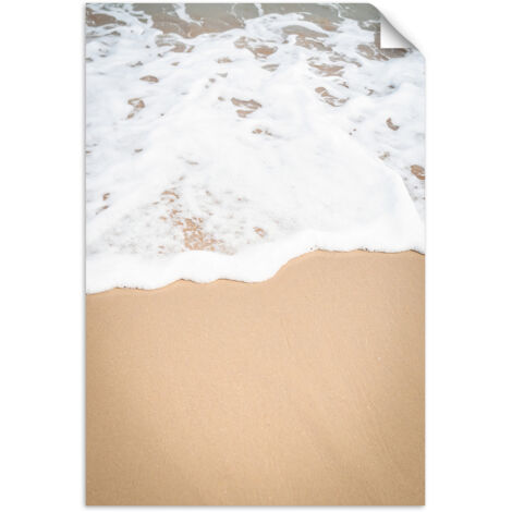 Selbstklebendes Poster – Wandsticker Strand Meer Wellen Natur beige 60x90 cm