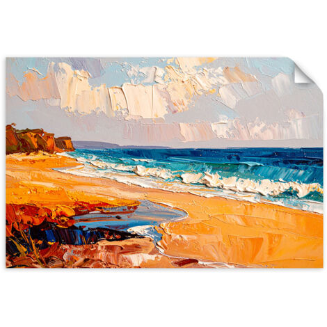 Selbstklebendes Poster – Wandsticker Strand Meereslandschaft wie ein Gemälde 30x20 cm