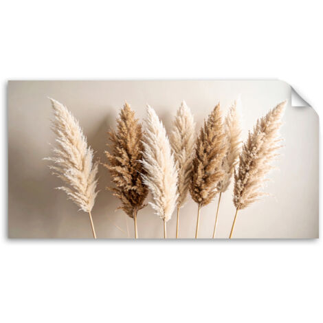 Selbstklebendes Poster – Wandsticker Trockenes Gras Pflanzen Natur beige 200x100 cm
