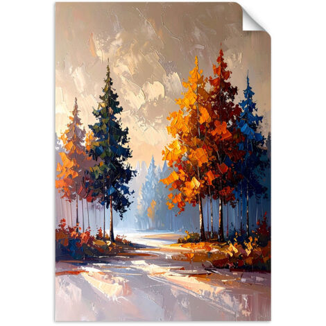 Selbstklebendes Poster – Wandsticker Wald Landschaft 40x60 cm