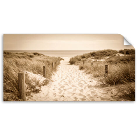Selbstklebendes Poster – Wandsticker Weg zum Strand Landschaft Vintage 120x60 cm