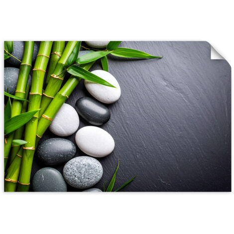 Selbstklebendes Poster – Wandsticker Zen-Steine Bambus 45x30 cm