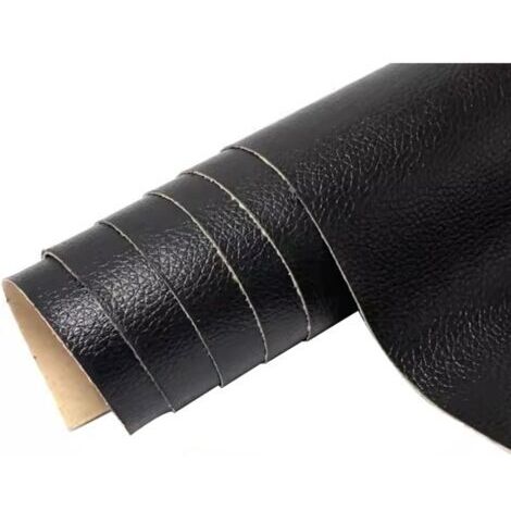 Selbstklebendes Reparaturset für Kunstleder, selbstklebende Lederreparaturflicken für Möbel, Reparaturset für Sofa, Autositz, Motorradsitz, 40 x 152 cm (Schwarz, 16 x 60 Zoll)