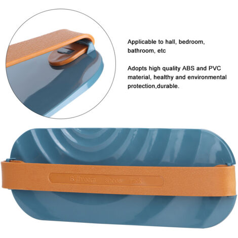 Selbstklebendes Schuhregal fürs Badezimmer  Wandorganizer mit Abfluss  Blaues ABS+PVC  2 Stück, 27,5 x 9,5 cm