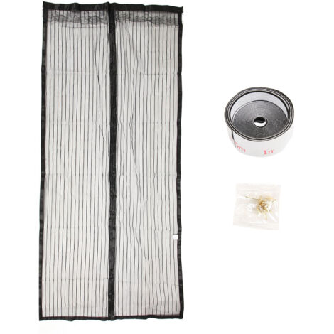 Selbstschließendes, flexibles Tür-Moskitonetz, schwarz, 90 x 215 cm – Insektenschutz, atmungsaktiv und vielseitig