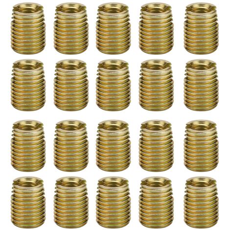 Selbstschneidende Gewindeeinsätze M10×1,5/M14×1,5, verzinkter Kohlenstoffstahl, 20 Stück