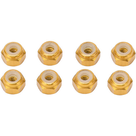 selbstsichernde Muttern aus Aluminiumlegierung mit Nylonfutter, Größe M2, für 1/24 RC-Modelle Axial SCX24, goldfarben