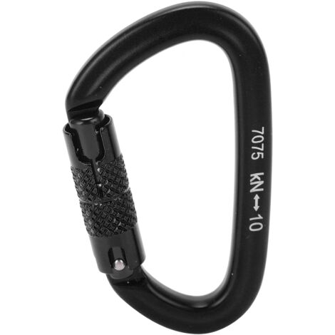 Selbstsichernder Kletterkarabiner aus Aluminium mit Schraubverschluss für Wandern und Bergsteigen (Schwarz, Größe 8)