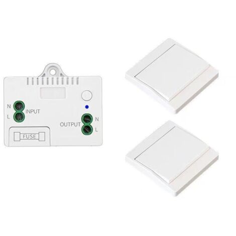 Selbstversorgender, batterieloser Funkschalter, drahtlose Fernbedienung für Lampen und Elektrogeräte, wasserdicht und sicher, kann direkt im Badezimmer usw. installiert werden. (1 bis 2)