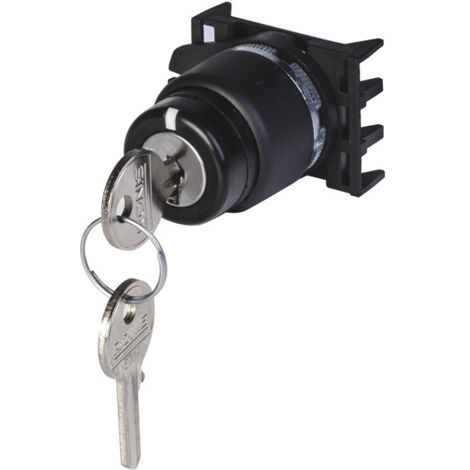 Selecteur à clé 2 positions stables rotation 90° noir pour pose sur boitier ou coffret