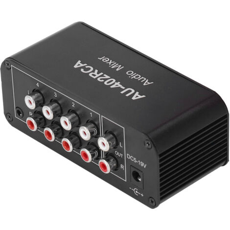 Sélecteur Audio Bidirectionnel 4 Entrées 2 Sorties RCA pour Canal Stéréo L/R