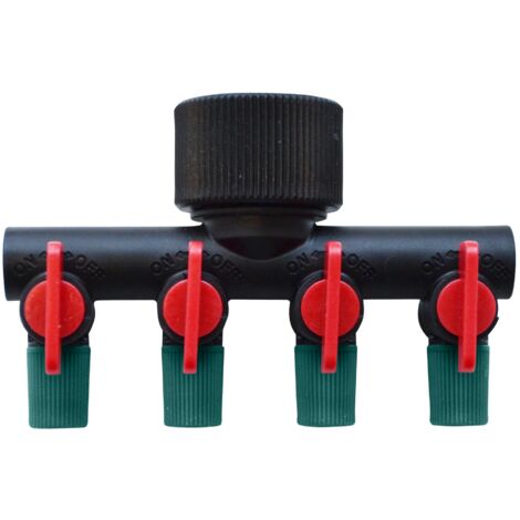 Sélecteur Extra 4 Sorties F 20x27 Jardibric pour Arrosage Goutte à Goutte Ø6mm Tenue Renforcée par Cannelure Intérieure et Bague de Serrage pour Résistance Accrue aux Fortes Chaleurs.