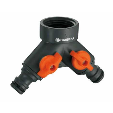 Sélecteur raccordement robinet 2 circuits 20/27 – Raccord rapide 21 mm – Sorties réglables indépendantes – Compatible avec accessoires GARDENA