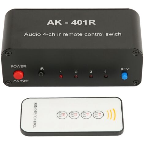 Sélecteur RCA 4 entrées 1 sortie avec télécommande infrarouge pour console de jeu et DVD