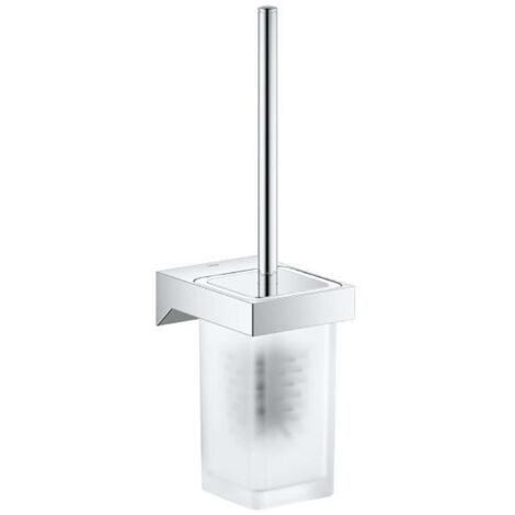 Grohe – Brosse WC murale 40857000 – Verre et métal – Finition chromée brillante – Fixation dissimulée – Série Selection Cube