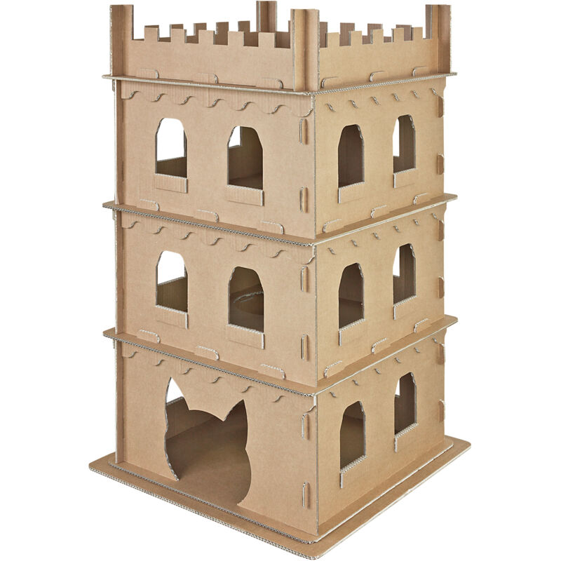 Sélection Lit de Chat Château de Chat Maison Chat Tapis à gratter Grotte de Chat Maison en carton Maisonnette pour chats avec carton à gratter Petigi