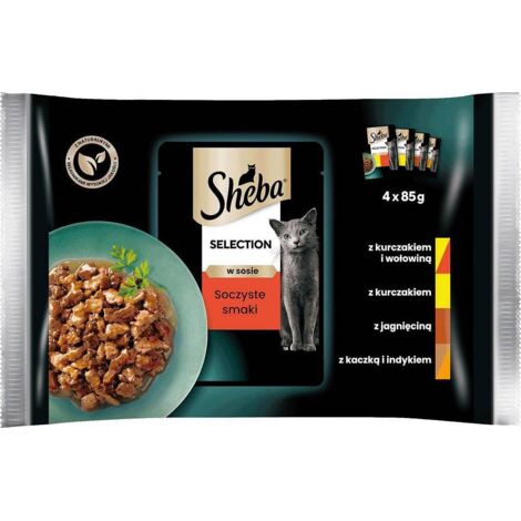 Sélection Sheba en sauce Saveurs juteuses en sauce 4 x 85 g