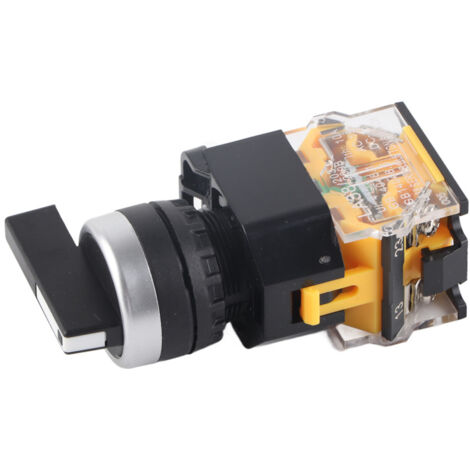 Selector giratorio de 3 posiciones con reinicio automático, mango largo de 22 mm LA38-20BX33