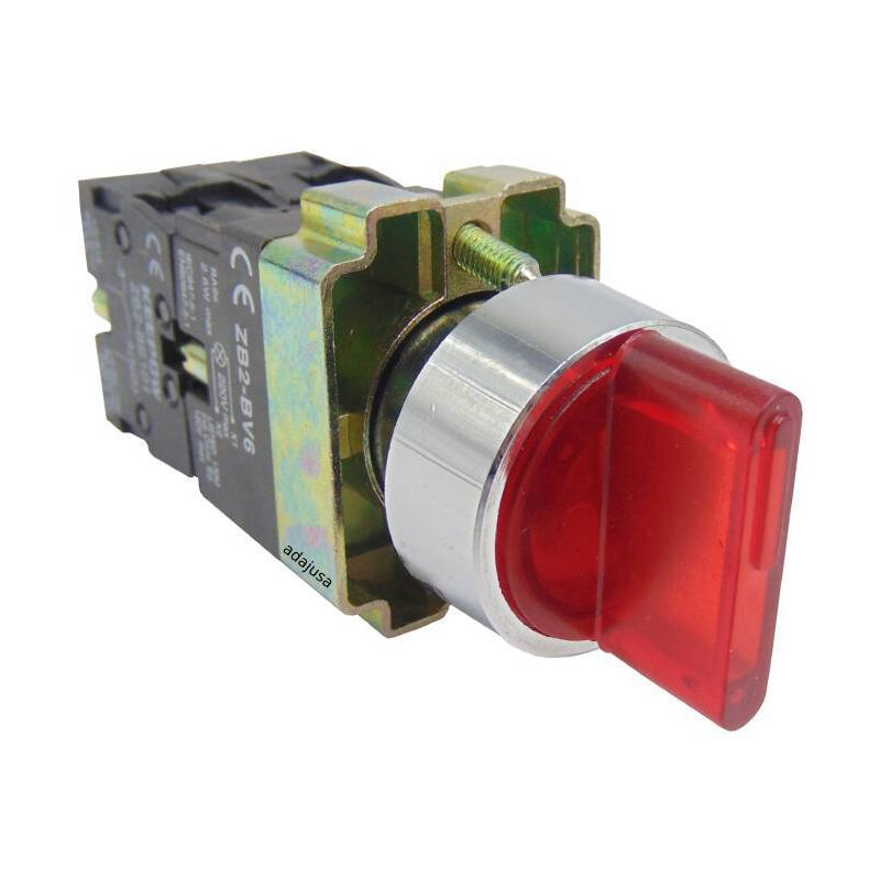 

Selector luminoso rojo 2 posiciones metalico completo 1 contacto abierto NA