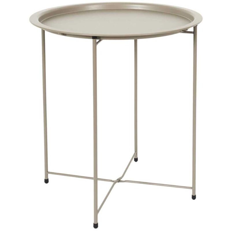 Altobuy - selena - Table d'appoint en métal beige avec plateau amovible Altobuy - selena - Table d'appoint en métal beige avec plateau amovible