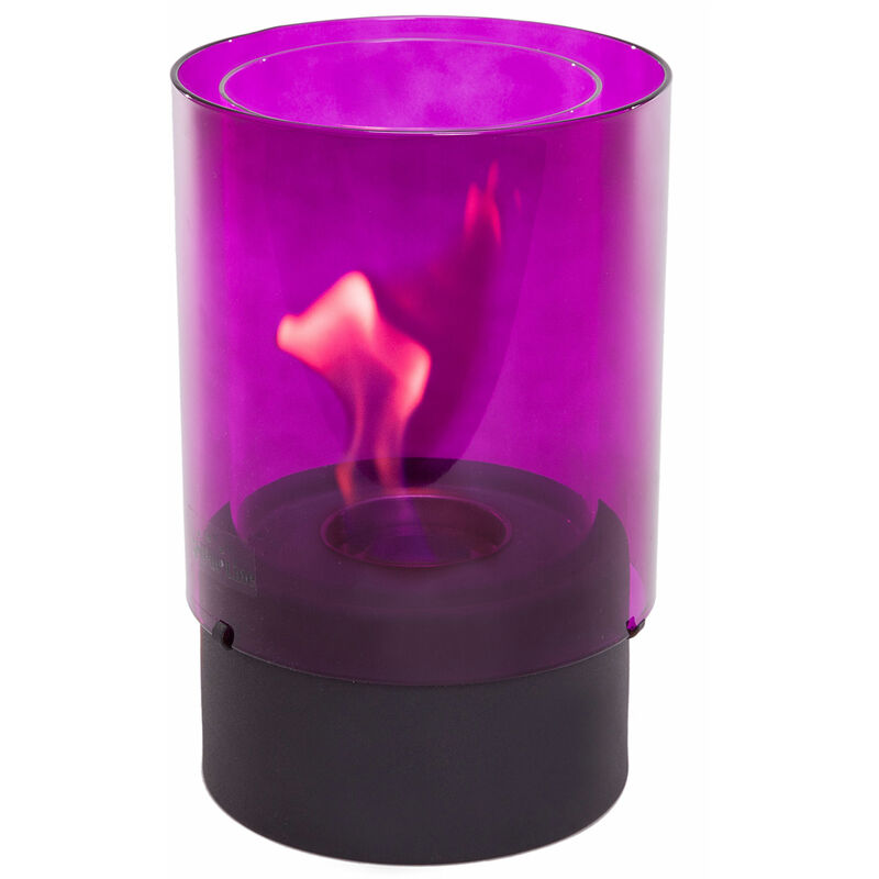 

Purline - Chimenea de etanol de sobremesa de 750W en forma de cilindro de vidrio templado color violeta