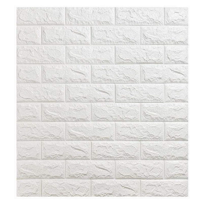Self-adhesive 3D wallpaper wall panels - modern wallcovering in stone look - quick and easy assembly (1x piece, white)