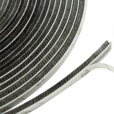 Self-adhesive Door and Window Sealing Strip, Dustproof Brush Strip, 10M Door Window Brush Seal, for Sealing Gaps Between Doors and Windows (9mm x15mm, Grey)-
