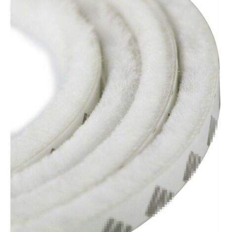 Self-adhesive dustproof brush strip for windows and sliding doors, 9 mm x 15 mm, white