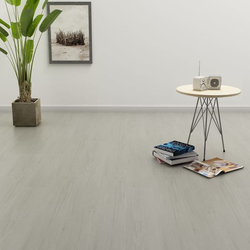 Self-adhesive Flooring Planks 4.46 m2 3 mm PVC Light Grey
