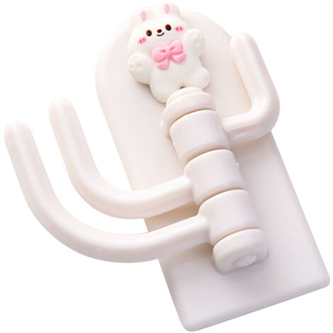 Self Adhesive Hanger Punch Free Rotating 3 Hooks Cute Animal Wall Door Holder for Keys Bowknot Rabbit