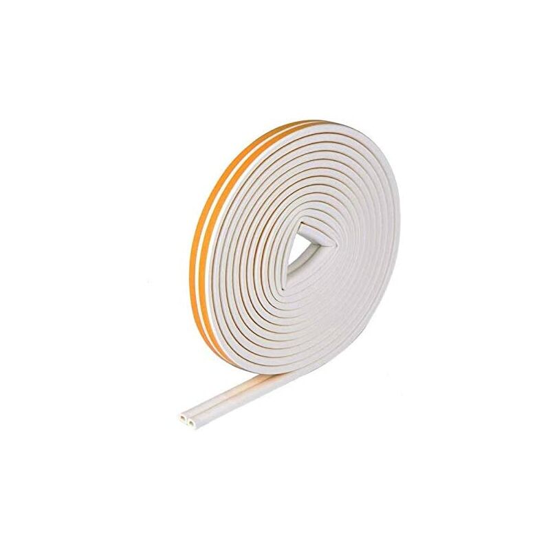 Self-adhesive joint tape, self-adhesive waterproof rubber sealing for window / bottom door / roller soundproofing, yellow / white (type D - 4 meters)