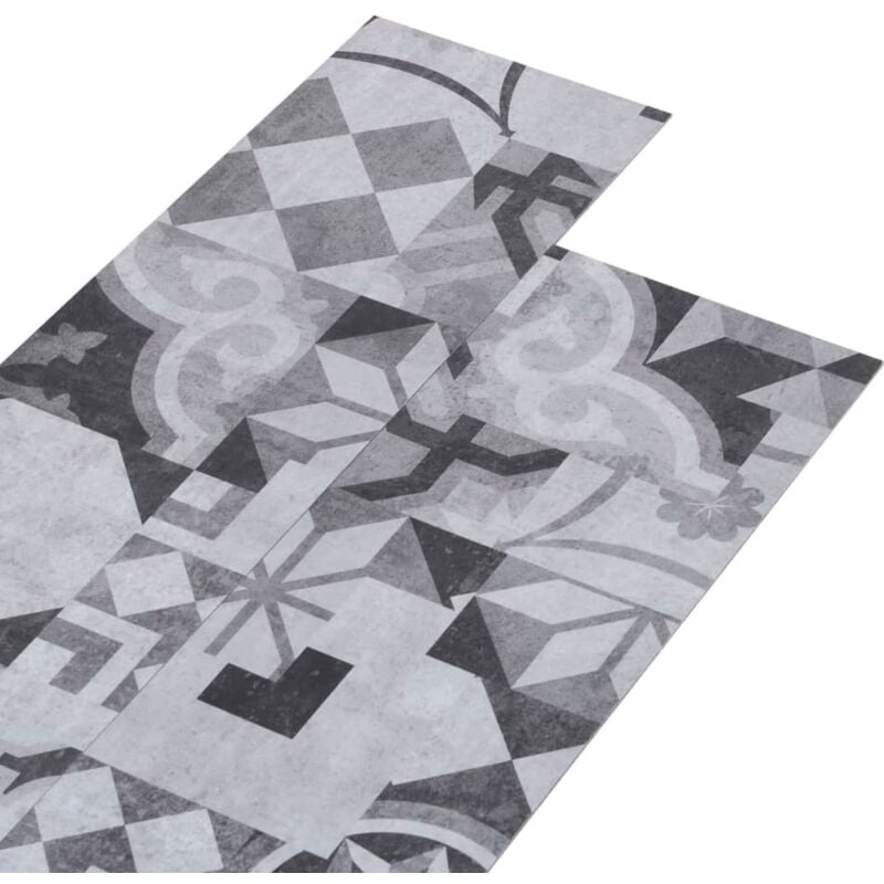 Pvc Flooring Planks 5.02 m² 2 mm Self-adhesive Grey Pattern Vidaxl