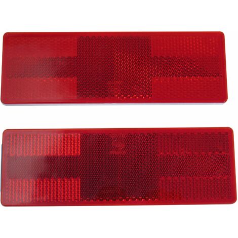 SECUREFIX DIRECT Self Adhesive Red Reflector X2 - Rear Trailer Boat Caravan Safety