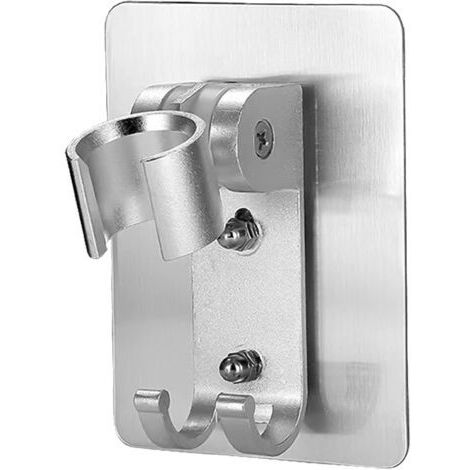 Self-adhesive shower head holder, no cutting required, aluminum, shower head holder, hand shower holder, shower head fixing, shower head hook