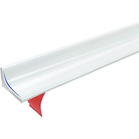 Self-adhesive silicone waterproof strips, silicone shower barrier, self-adhesive shower threshold water dam, for kitchen countertops and bathroom sink edges (white, 200CM)