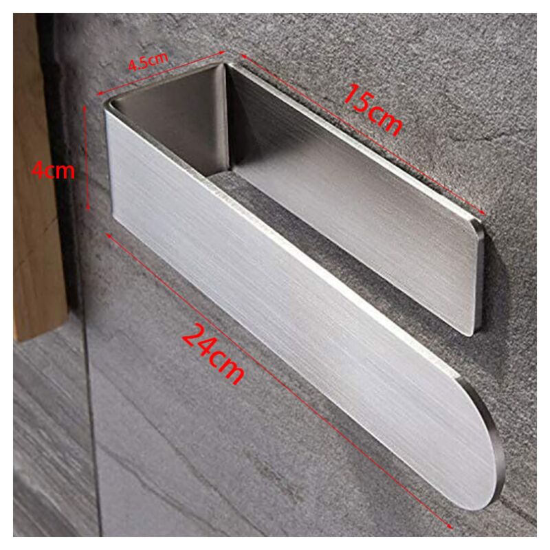 Self-Adhesive Stainless Steel Hand Towel Holder - Brushed sus 304 Towel Ring for Bathroom Wall Stick-On Towel Hanger