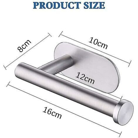Self-adhesive stainless steel toilet paper holder, no drilling required, strong adhesion and waterproof.