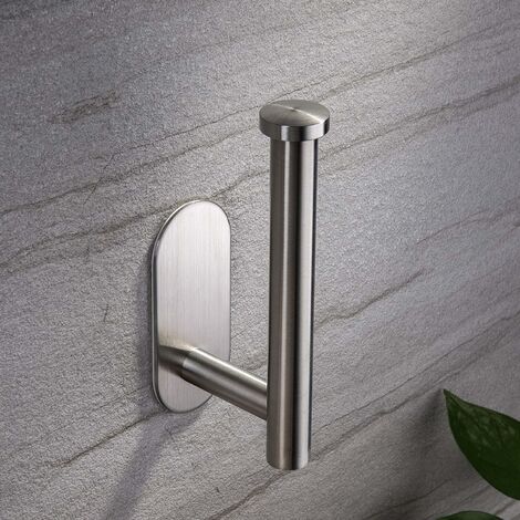 Self Adhesive Toilet Paper Holder - No Drilling Adhesive Toilet Paper Holder for Bathroom in Brushed Stainless Steel
