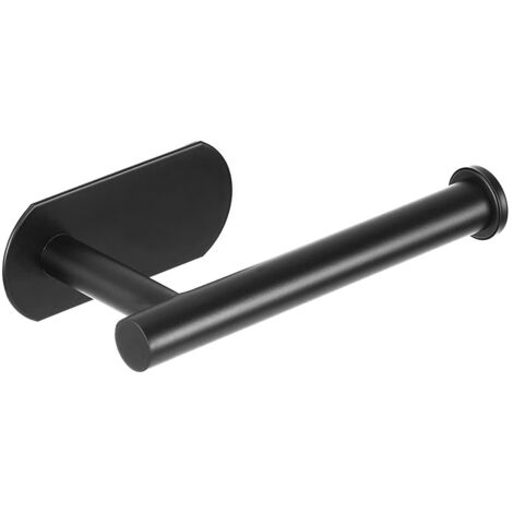 Self-adhesive toilet paper holder, stainless steel, black