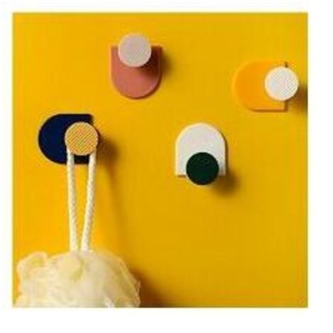 Self-adhesive wall hooks, set of 4, practical, waterproof, geometric hooks, durable wall hooks