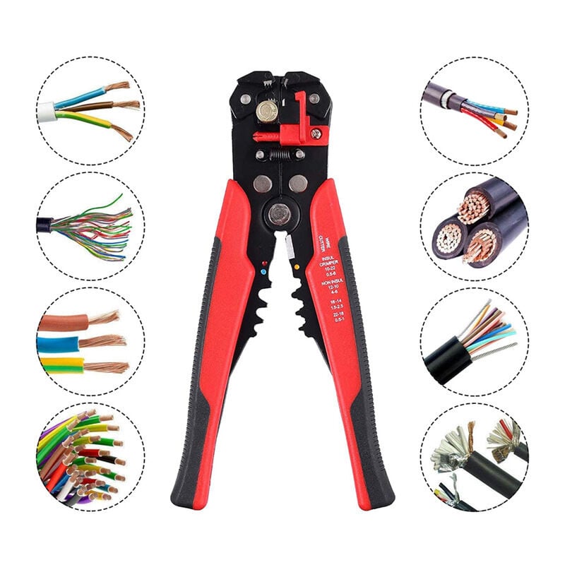 Linghhang - Self-Adjusting Insulation Wire Stripper. For Stripping Wires from awg 10-22, Automatic Stripping Tool/Cutter, Automatic Wire Strippers