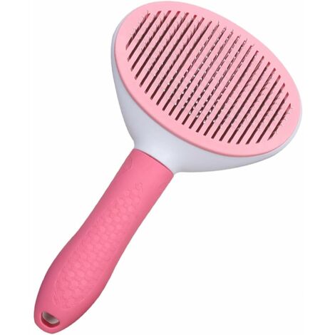 Self-Cleaning Brush for Dogs and Cats in One-Touch Design Cat Brushes (Pink)
