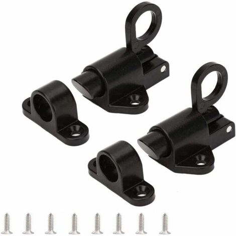 Self Closing Latch (Black) Spring Door Lock - Door Latch - Automatic Window Door Security Lock - Spring Bolt Latch